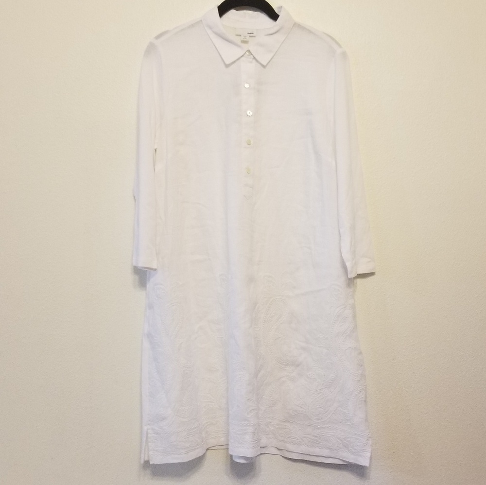J. Jill White Collared Midi Shirt Dress - Picture 5 of 7